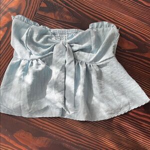 Light Blue Off-Shoulder Top